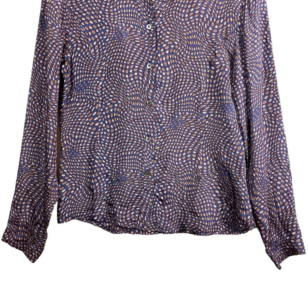 Vintage Isabel Marant Blouse Women Sz 1 US 4 Long Sleeve Abstract Print Button - Picture 3 of 16